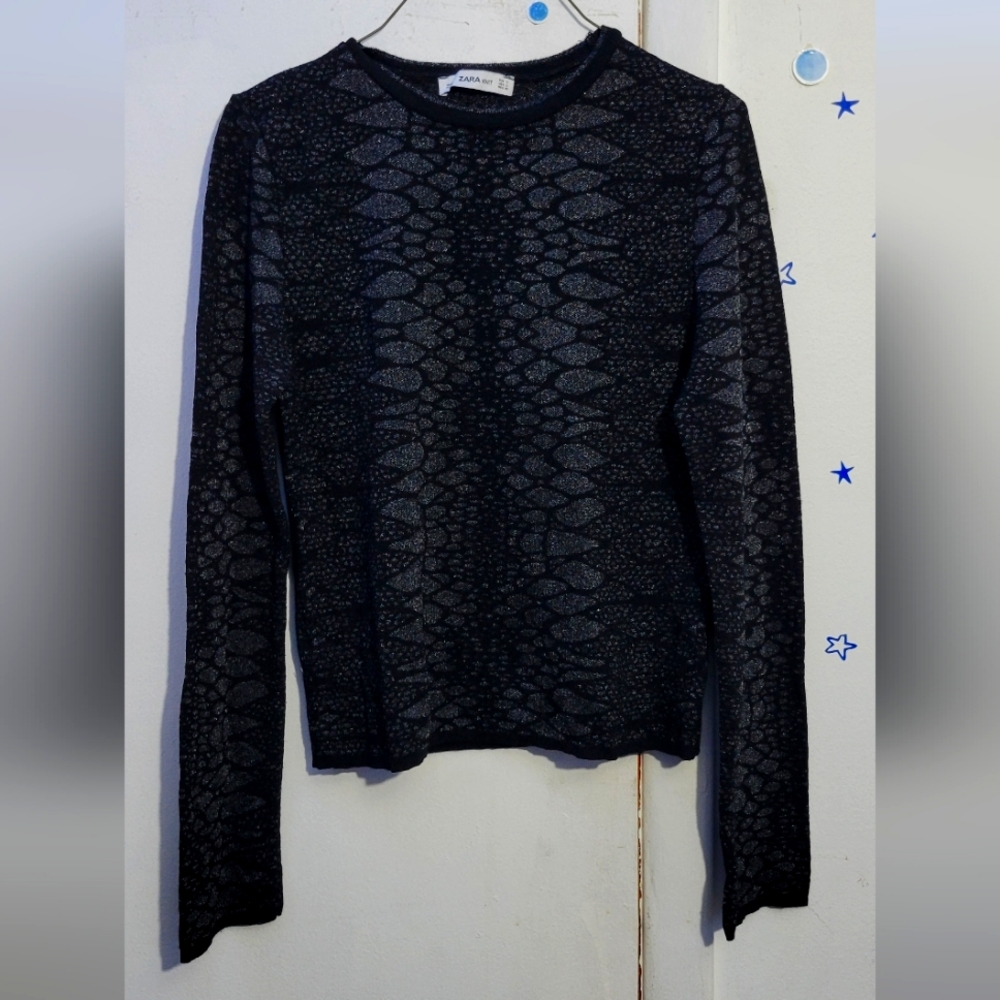 ZARA knit top Black Size Large
